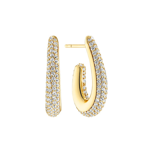 GOCCIA PARVUS 18k gold plated Sterling Silver EARRINGS with White zirconia