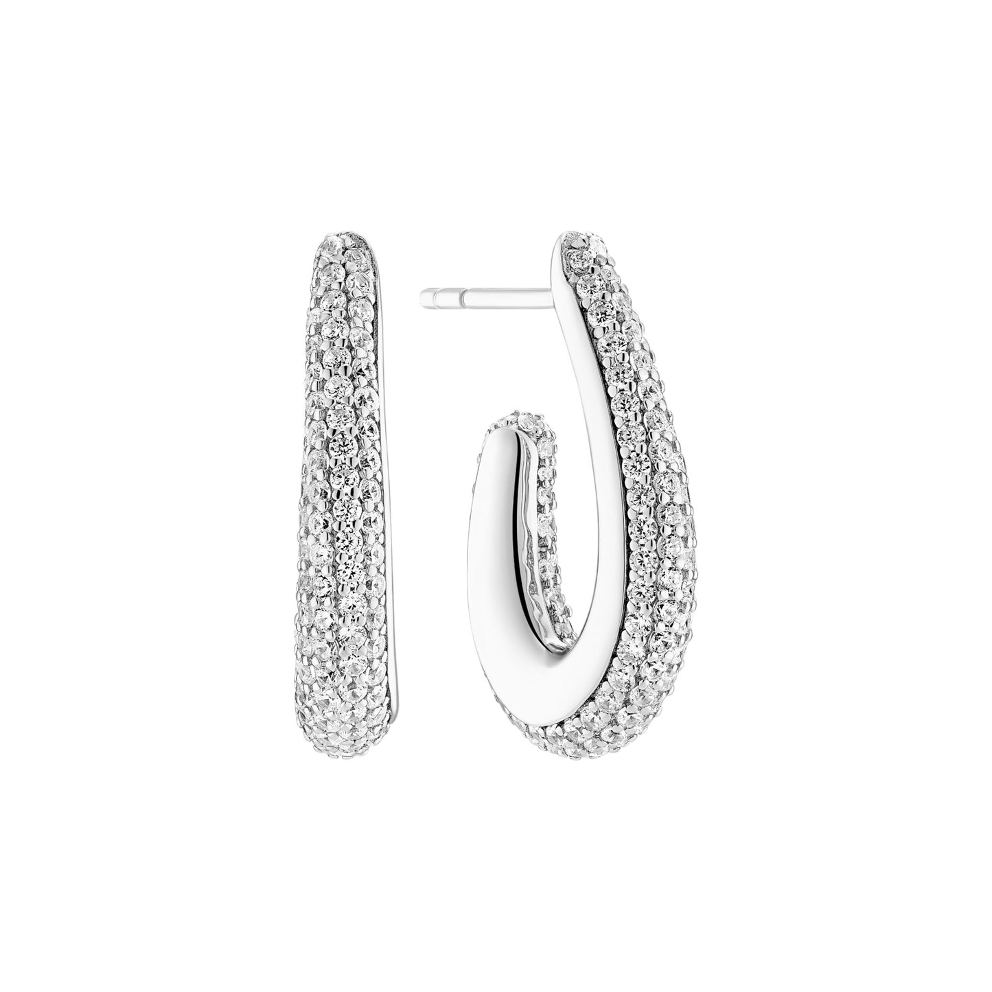 GOCCIA PARVUS 18k gold plated Sterling Silver EARRINGS with White zirconia