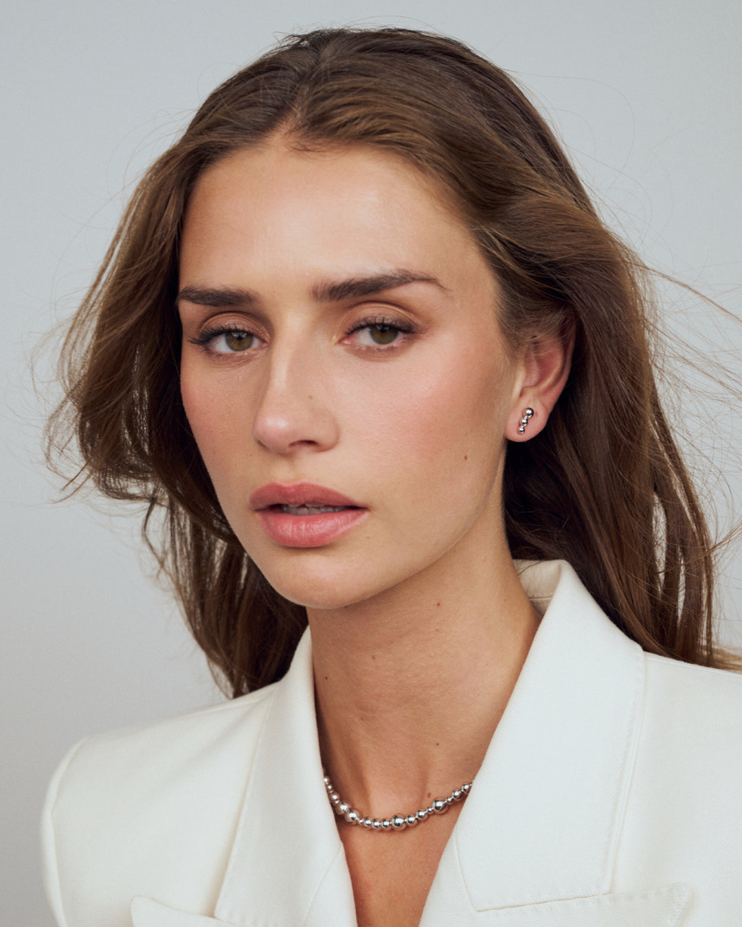 BORMIO PICCOLO Rhodium Plated Sterling Silver Polished Earrings