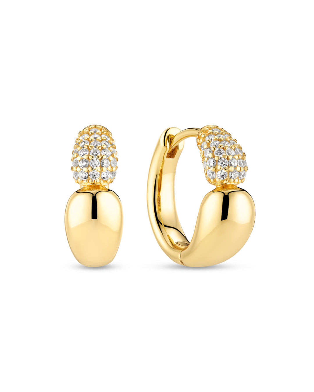 GOCCIA CREOLO PICCOLO 18k Gold Plated Earrings with White Zirconia