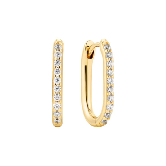 CAPRIANA 18k gold plated Sterling Silver EARRINGS with White zirconia