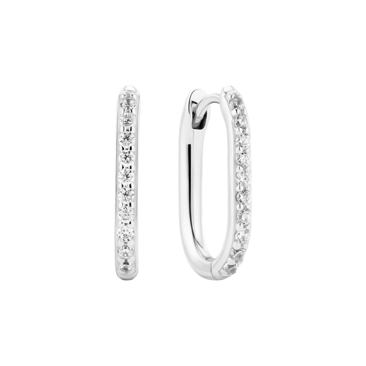 CAPRIANA 18k gold plated Sterling Silver EARRINGS with White zirconia