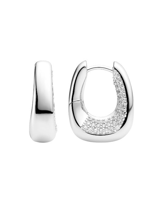 BORSA PICCOLO Rhodium Plated Sterling Silver Earrings