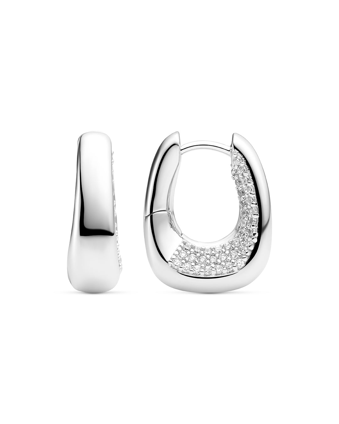 BORSA PICCOLO Rhodium Plated Sterling Silver Earrings