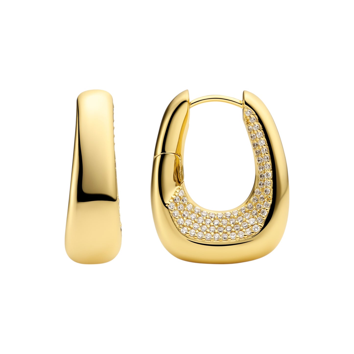 BORSA GRANDE Rhodium Plated Sterling Silver Earrings