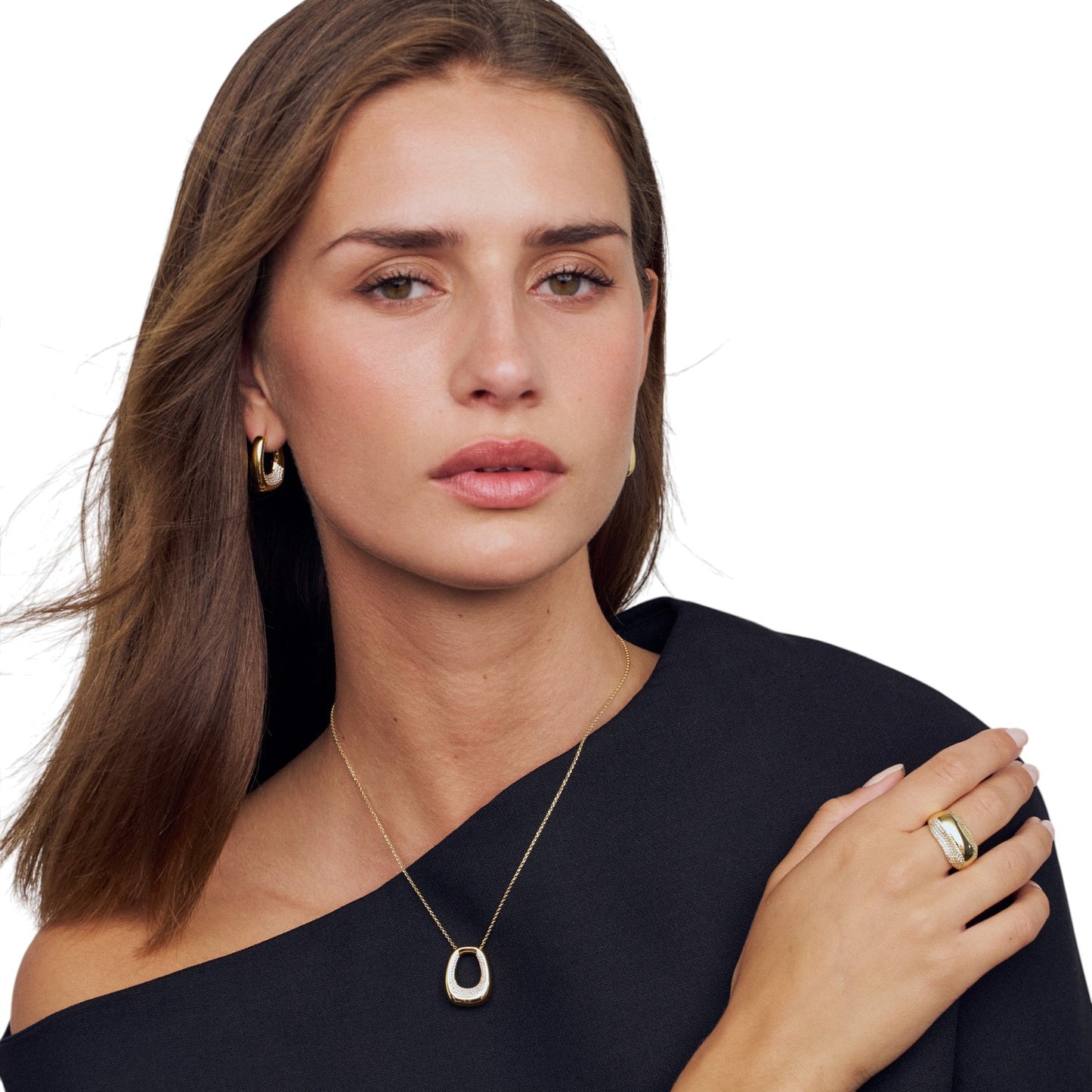 BORSA PIANURA GRANDE 18k Gold Plated Sterling Silver Earrings