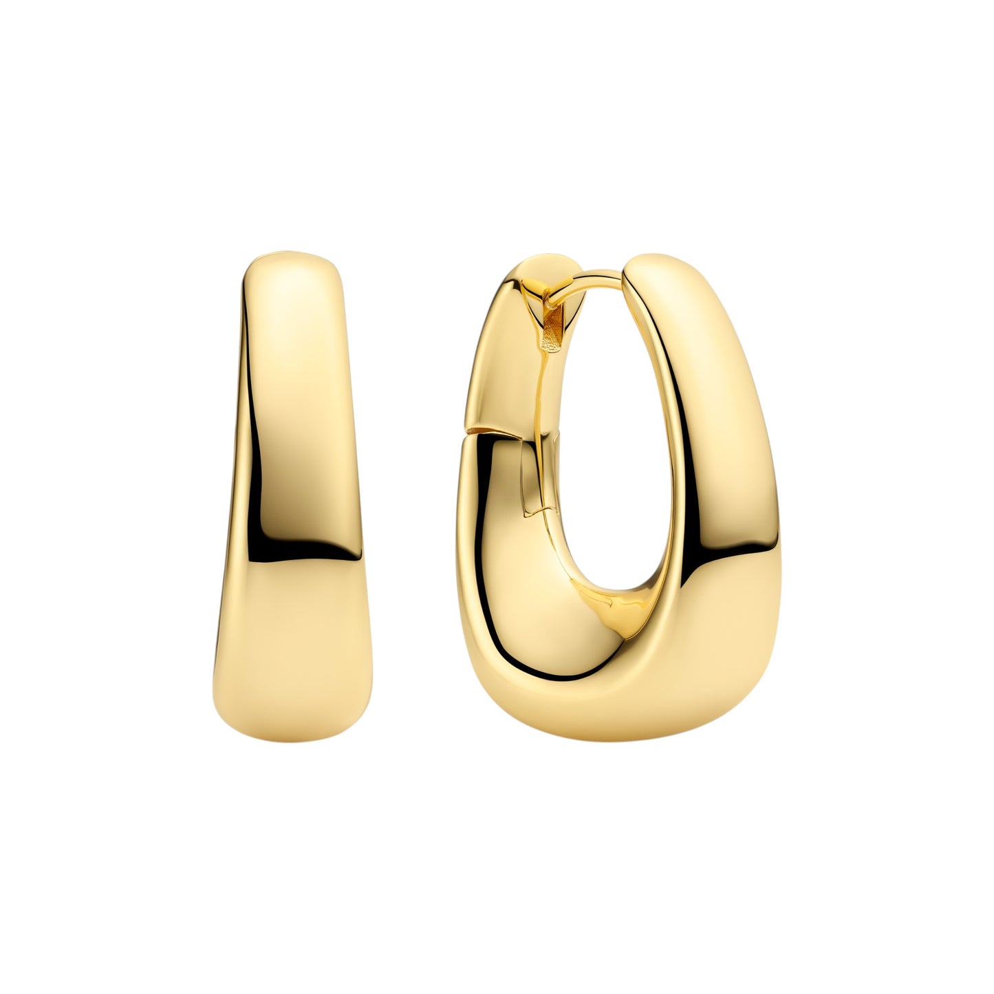 BORSA PIANURA GRANDE Rhodium Plated Sterling Silver Earrings