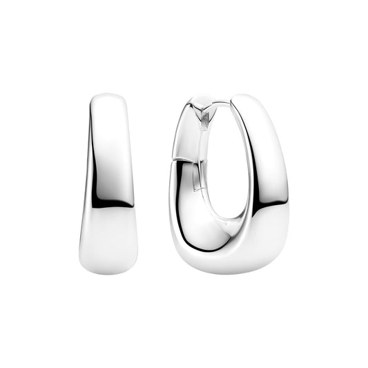 BORSA PIANURA GRANDE Rhodium Plated Sterling Silver Earrings