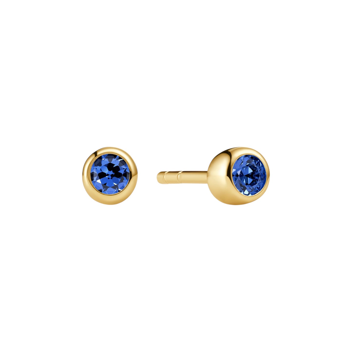 SARZANA UNO Rhodium Plated Sterling Silver EARRINGS with Blue zirconia