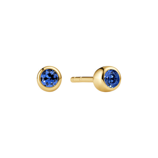 SARZANA UNO 18k Gold Plated Sterling Silver EARRINGS with Blue zirconia