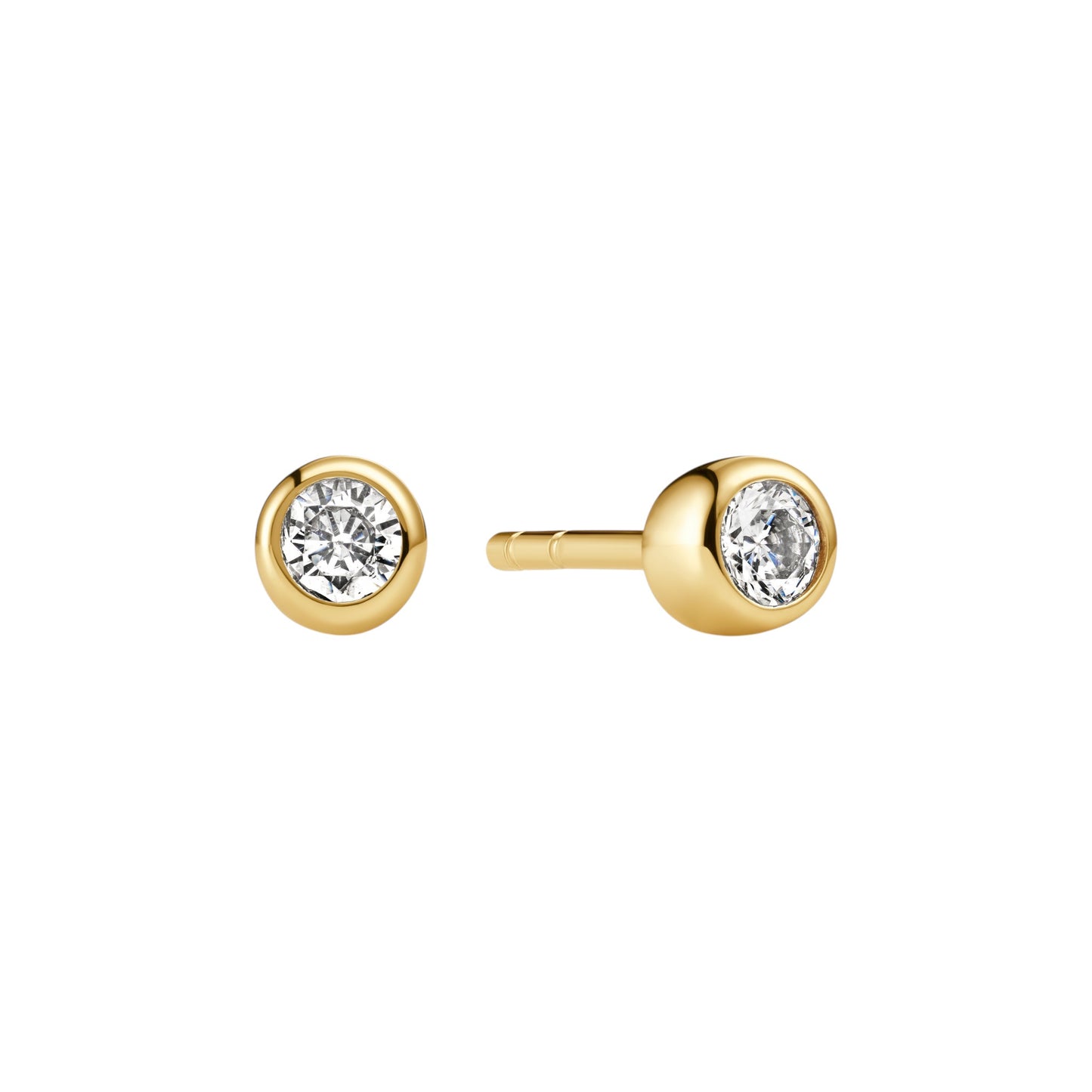 SARZANA UNO Rhodium Plated Sterling Silver EARRINGS with White zirconia