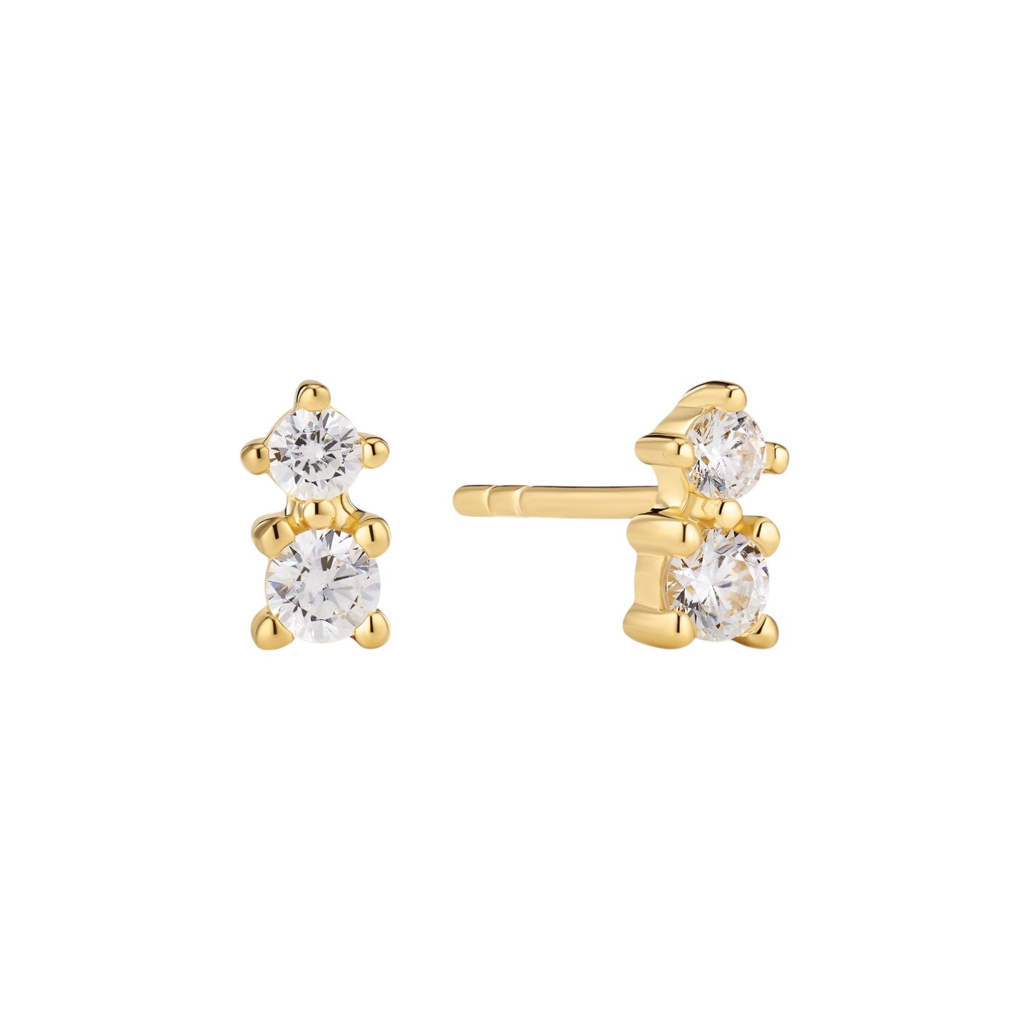LUCENTE DUE Rhodium Plated Sterling Silver EARRINGS with White zirconia