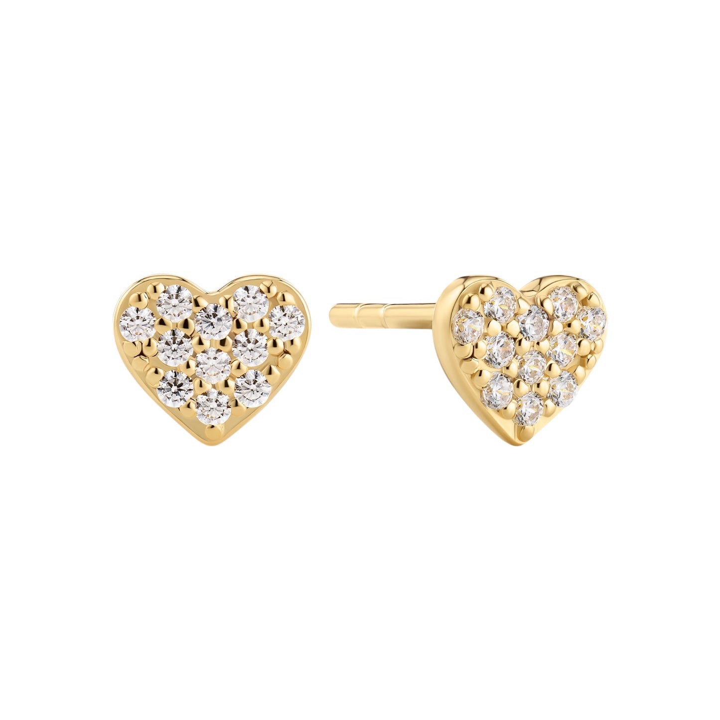 CUORE 18k gold plated Sterling Silver EARRINGS with White zirconia