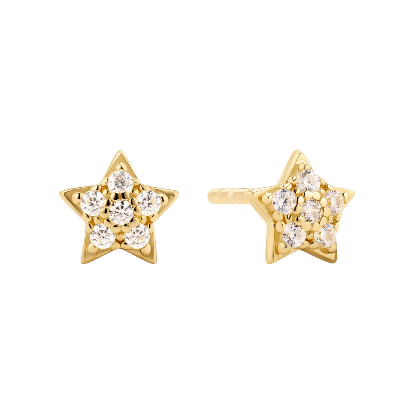 ASTRI 18k gold plated Sterling Silver EARRINGS with White zirconia
