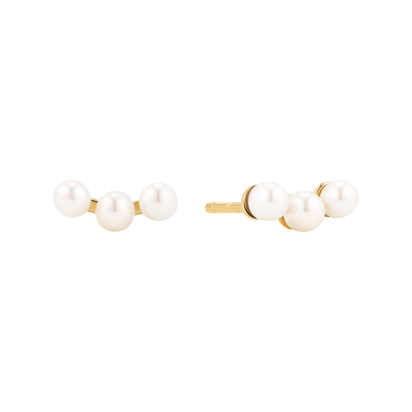 PERLA TRE Rhodium Plated Sterling Silver EARRINGS