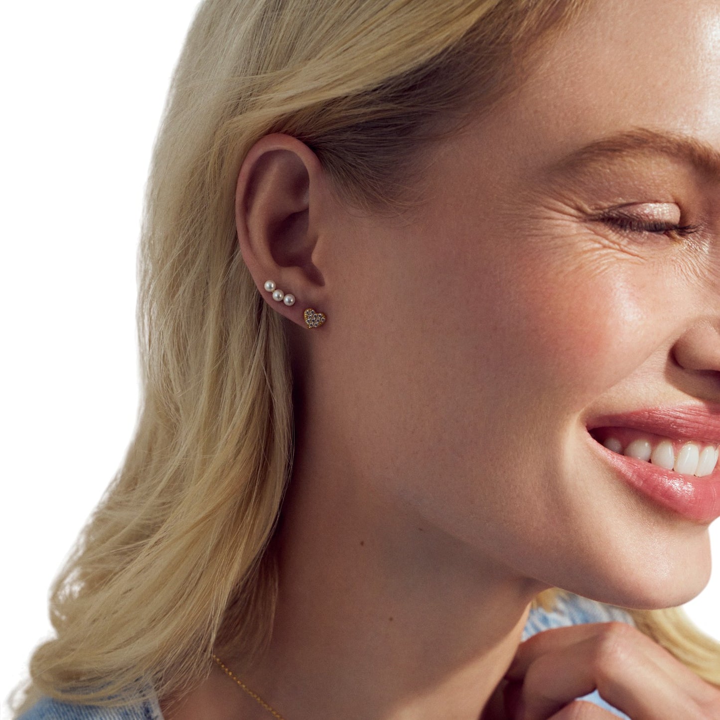 PERLA TRE Rhodium Plated Sterling Silver EARRINGS