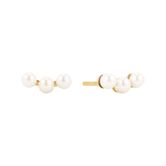 PERLA TRE 18k gold plated Sterling Silver EARRINGS