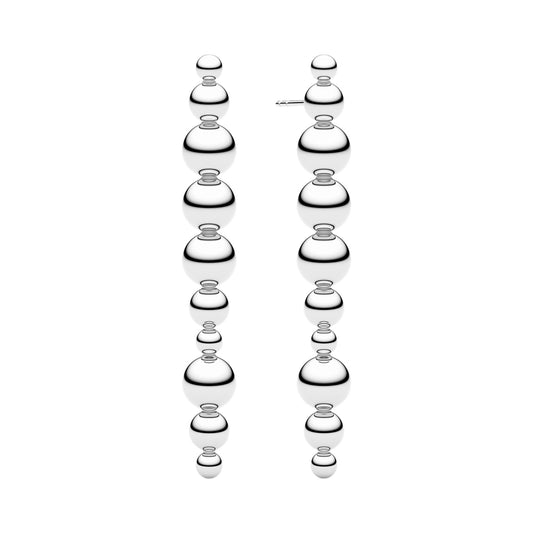 BORMIO LUNGO Rhodium Plated Sterling Silver Earrings