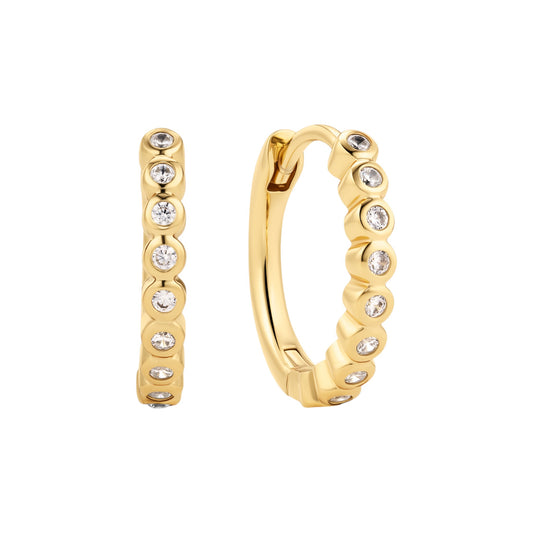 SARZANA 18k gold plated Sterling Silver EARRINGS with White zirconia