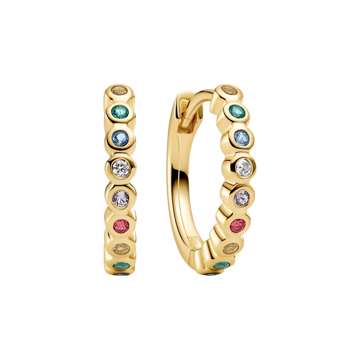 SARZANA 18k Gold Plated Sterling Silver EARRINGS with Multicoloured zirconia
