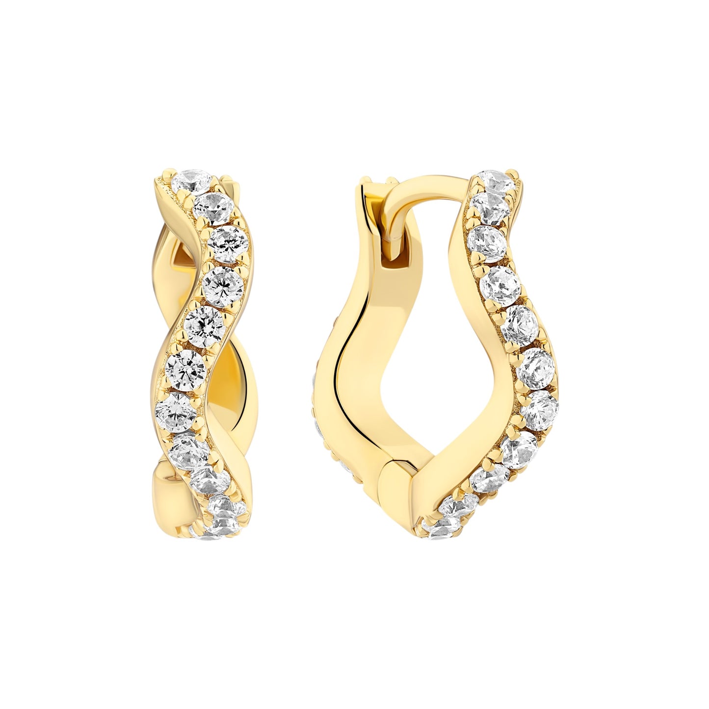 ELLERA WAVES MEDIO 18k Gold Plated Sterling Silver Earrings