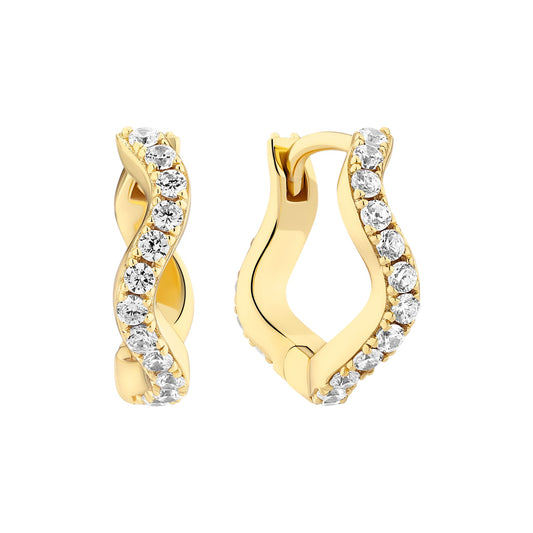 ELLERA WAVES MEDIO 18k Gold Plated Sterling Silver Earrings