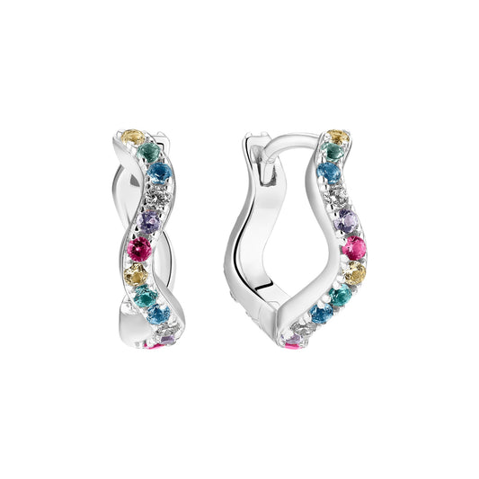 ELLERA WAVES MEDIO Rhodium Plated Sterling Silver Earrings