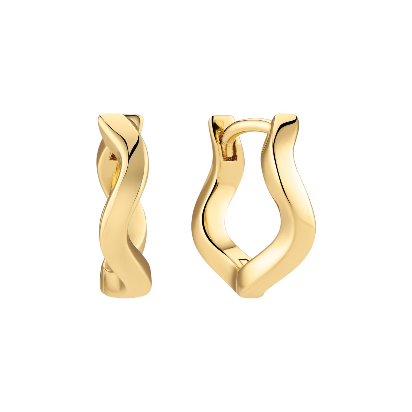ELLERA WAVES PIANURA MEDIO 18k Gold Plated Sterling Silver Earrings