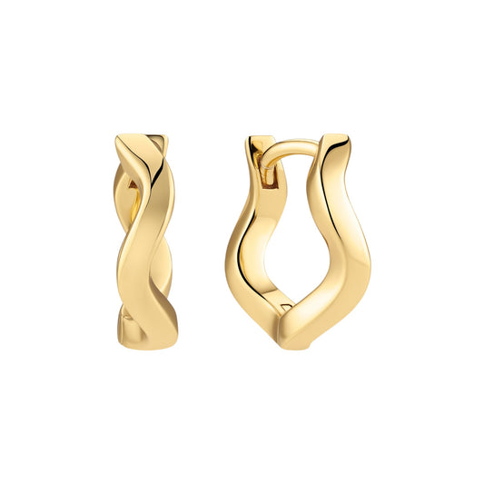 ELLERA WAVES PIANURA MEDIO 18k Gold Plated Sterling Silver Earrings