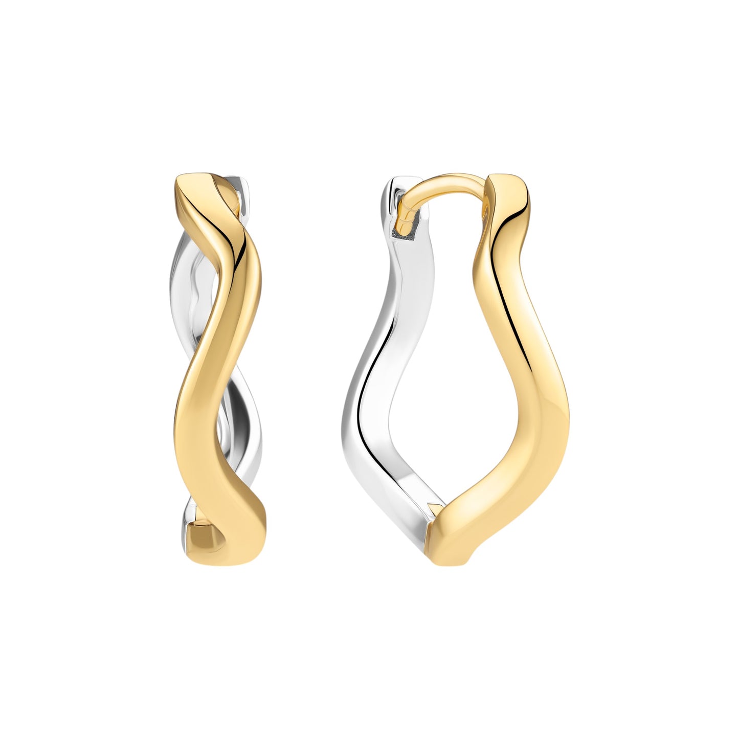 ELLERA WAVES PIANURA GRANDE Two-Toned Sterling Silver Earrings