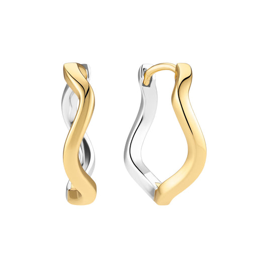 ELLERA WAVES PIANURA GRANDE Two-Toned Sterling Silver Earrings