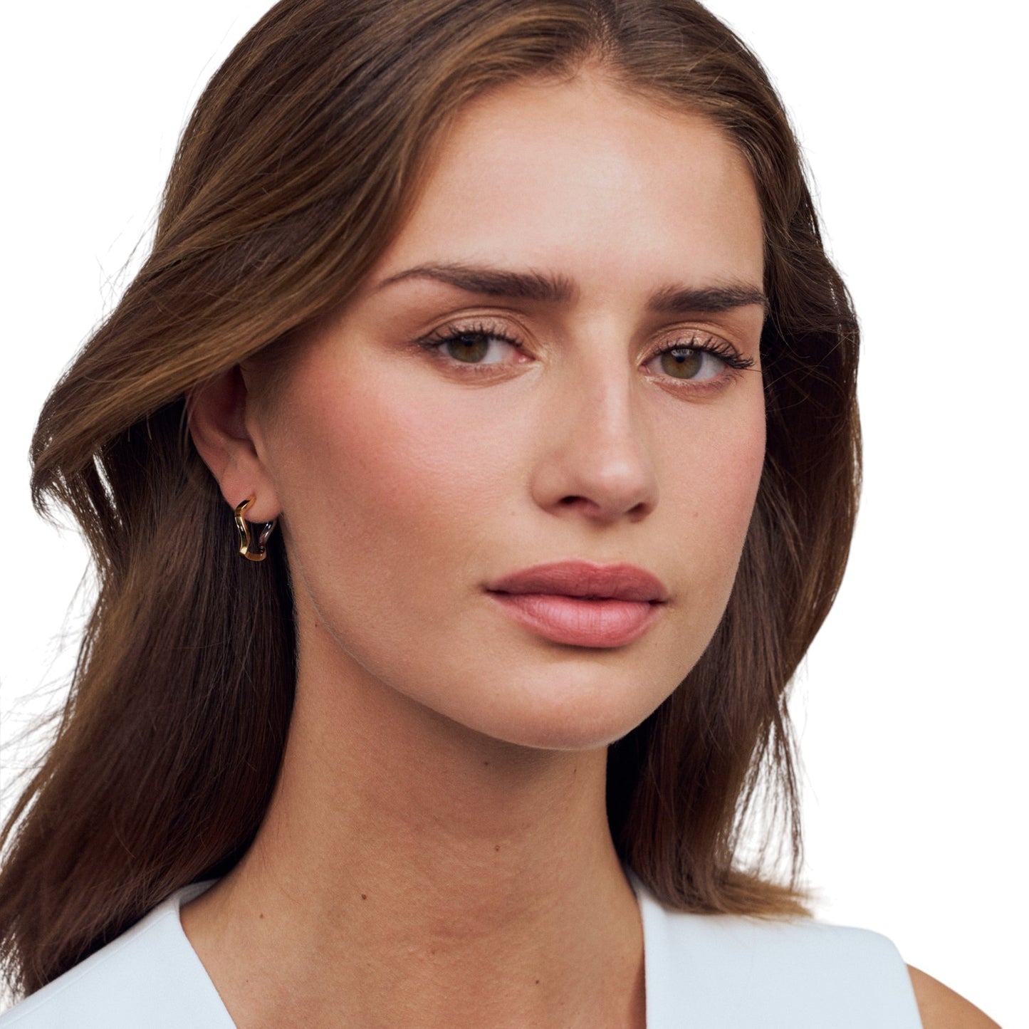 ELLERA WAVES PIANURA X-GRANDE Rhodium Plated Sterling Silver Earrings