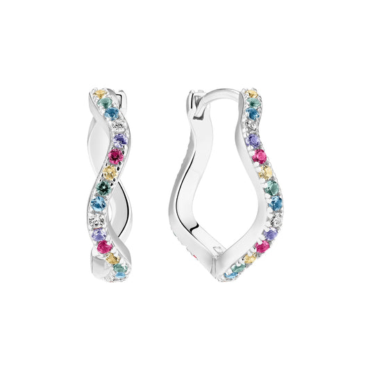 LLERA WAVES GRANDE Rhodium Plated Sterling Silver Earrings