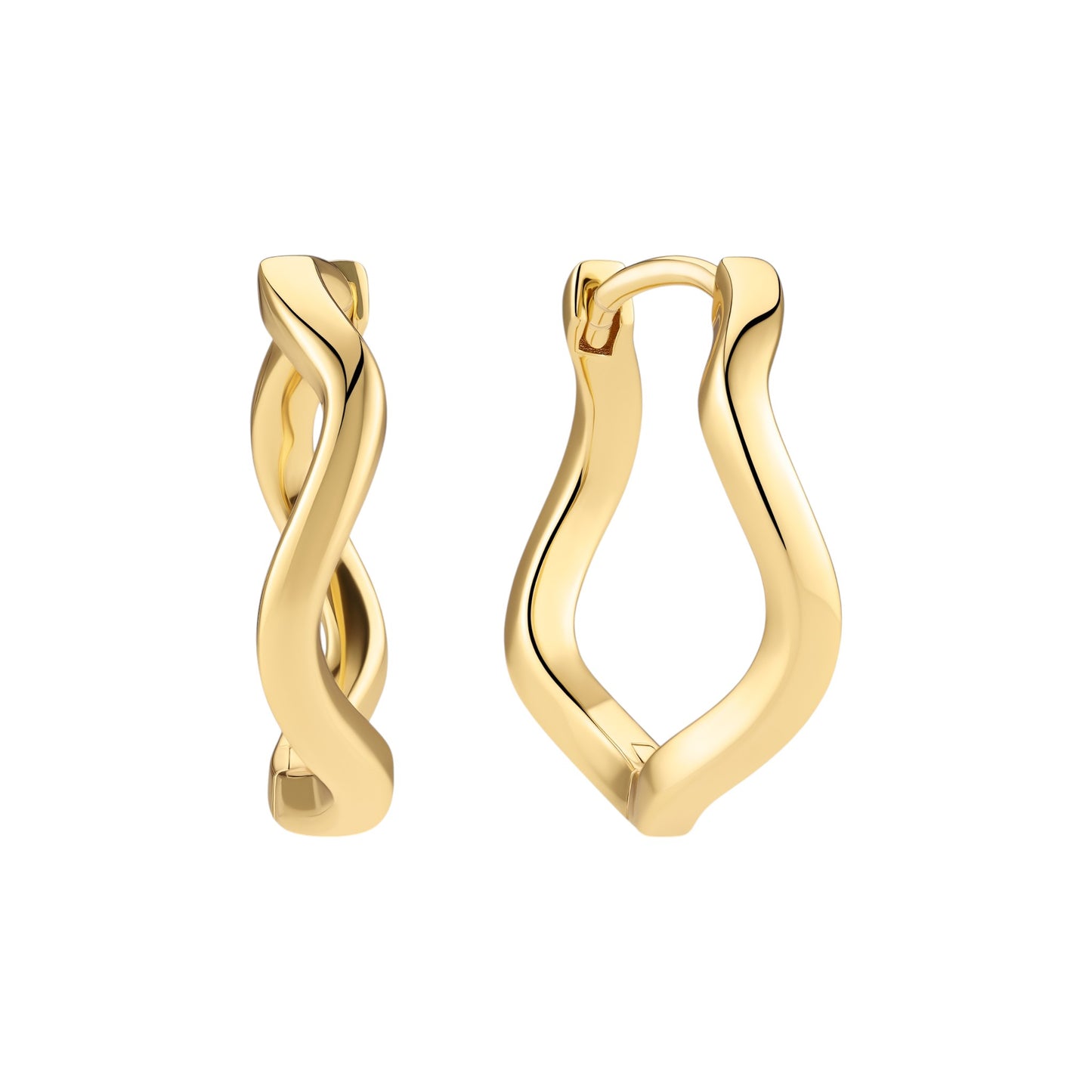 ELLERA WAVES PIANURA GRANDE 18k Gold Plated Sterling Silver Earrings