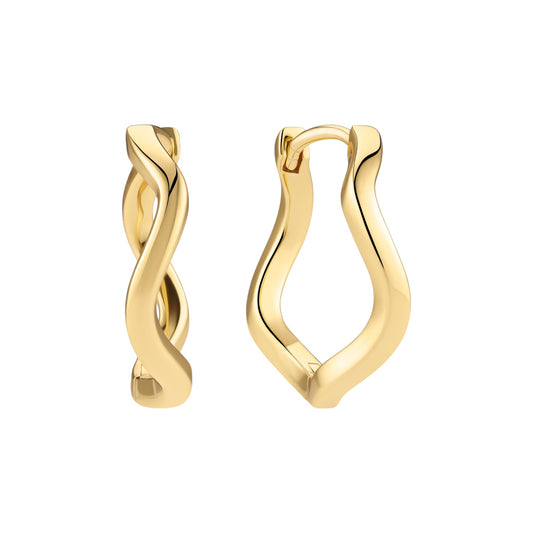 ELLERA WAVES PIANURA GRANDE 18k Gold Plated Sterling Silver Earrings