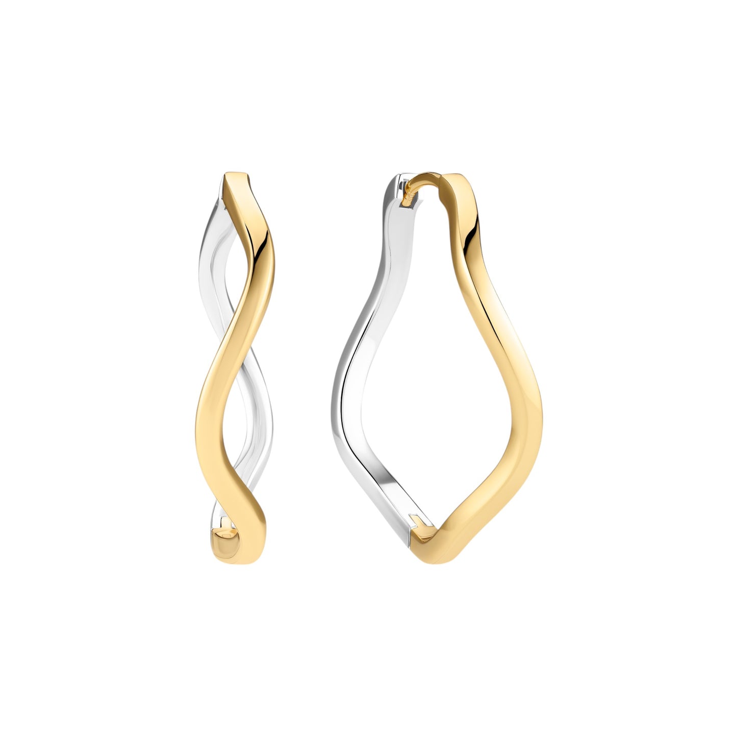 ELLERA WAVES PIANURA X-GRANDE Two-Toned Sterling Silver Earrings