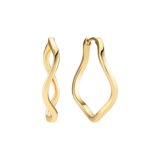 ELLERA WAVES PIANURA X-GRANDE 18k gold plated sterling silver EARRINGS