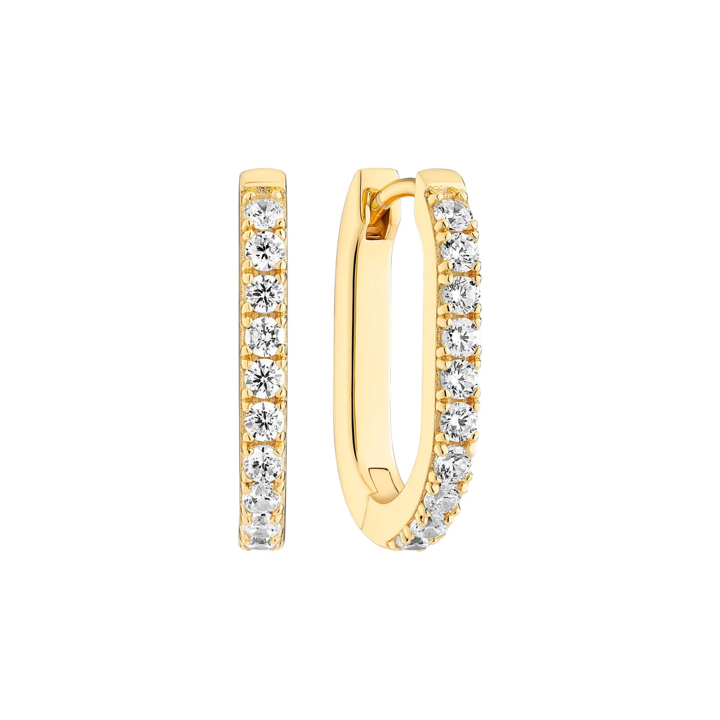 CAPIZZI PICCOLO 18k gold plated Sterling Silver EARRINGS With White Zirconia