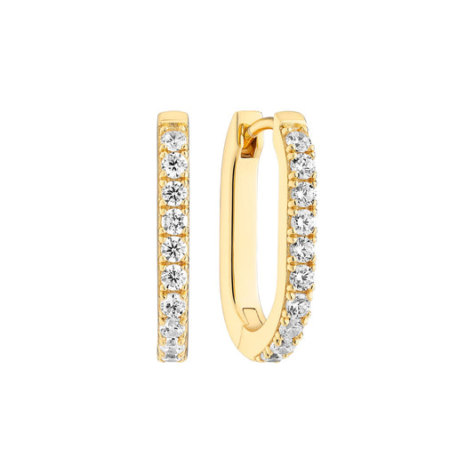 CAPIZZI PICCOLO 18k gold plated Sterling Silver EARRINGS With White Zirconia
