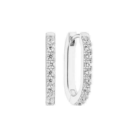 CAPIZZI PICCOLO Rhodium Plated Sterling Silver EARRINGS With White zirconia