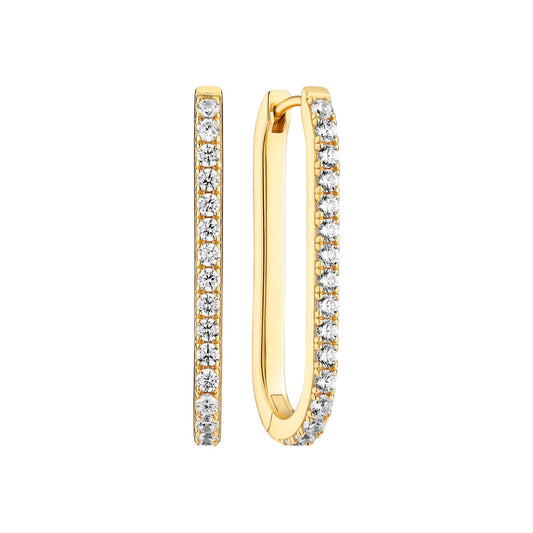 CAPIZZI MEDIO 18k gold plated Sterling Silver EARRINGS With White Zirconia