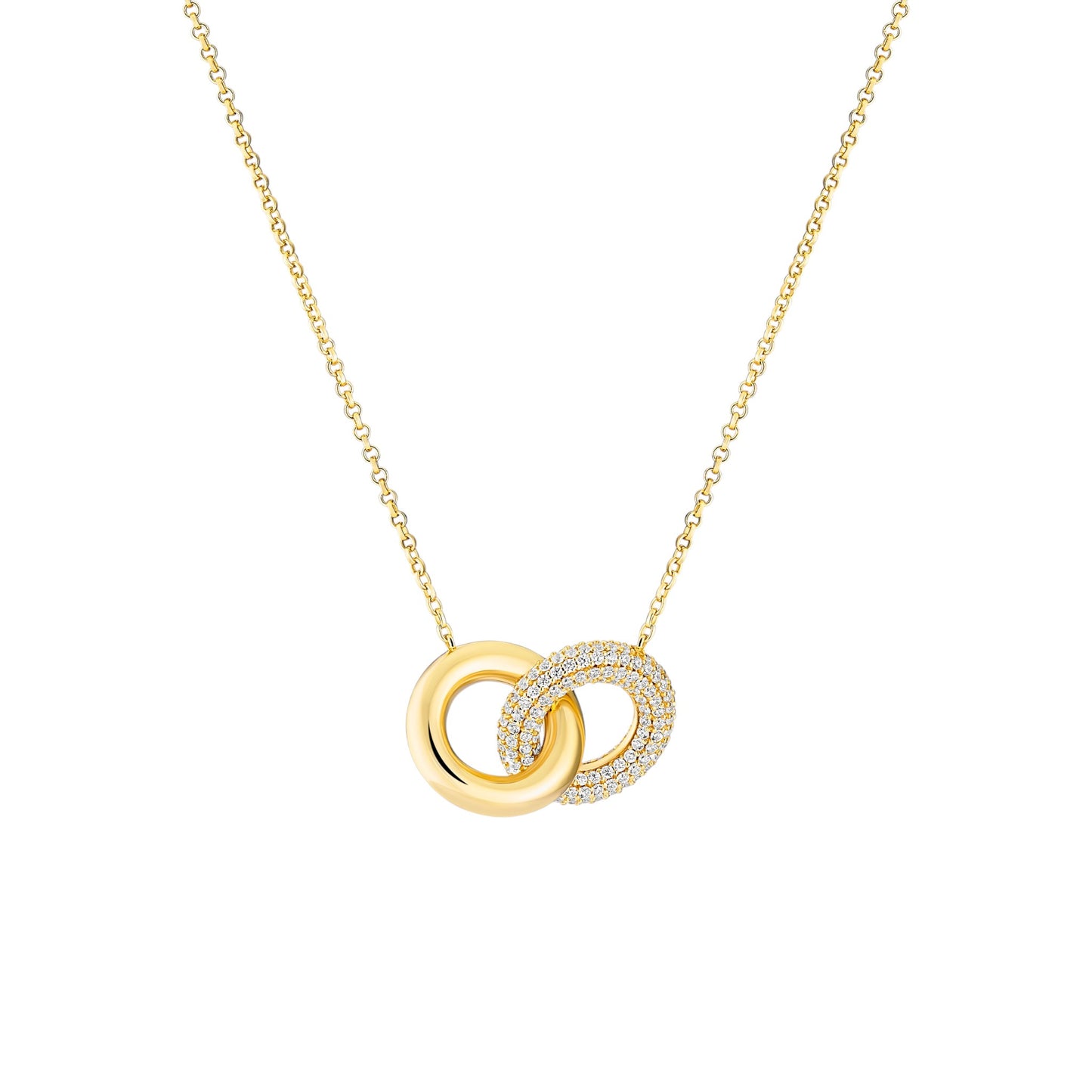 CARRARA DUE PICCOLO Rhodium Plated Sterling Silver NECKLACE With White Zirconia