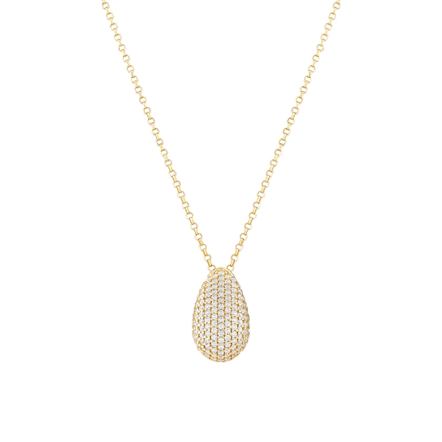 GOCCIA ALTRO Rhodium Plated Sterling Silver NECKLACE With White Zirconia