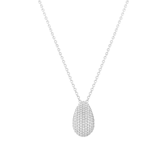 GOCCIA ALTRO Rhodium Plated Sterling Silver NECKLACE With White Zirconia