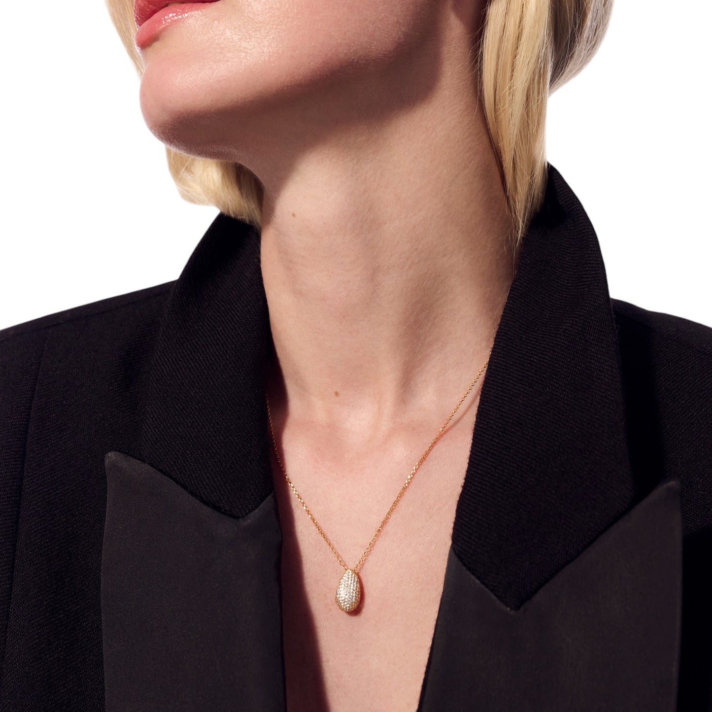 GOCCIA ALTRO 18k gold plated Sterling Silver NECKLACE With White Zirconia