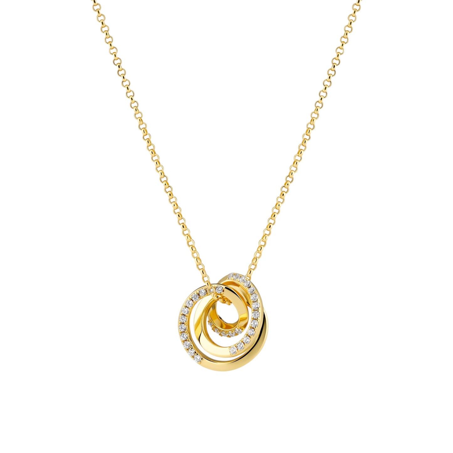 SPIRALE PICCOLO Rhodium Plated Sterling Silver NECKLACE With White Zirconia