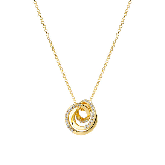 SPIRALE PICCOLO 18k gold plated Sterling Silver NECKLACE With White Zirconia