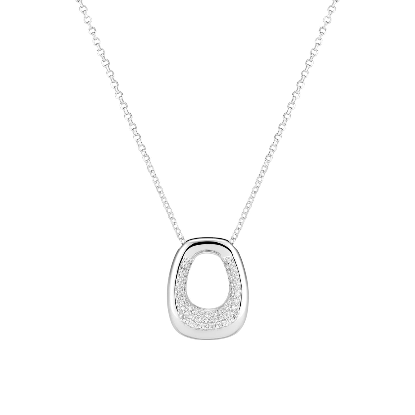 BORSA PICCOLO 18k gold plated Sterling Silver NECKLACE With White Zirconia