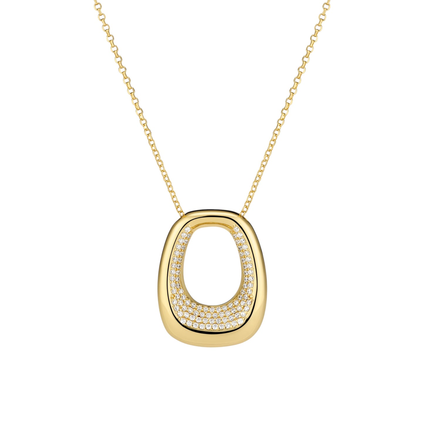 BORSA GRANDE Rhodium Plated Sterling Silver NECKLACE