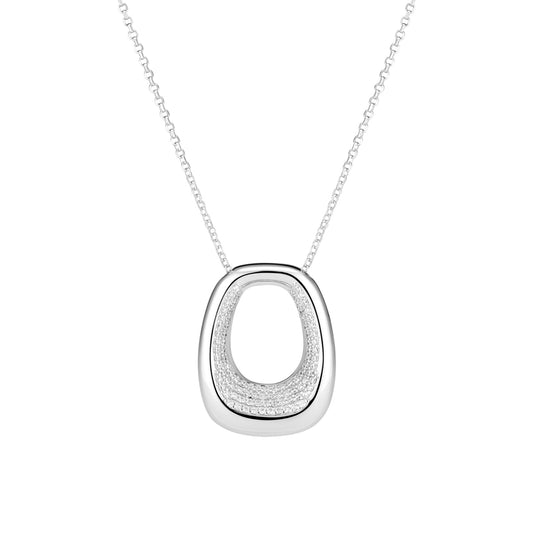 BORSA GRANDE Rhodium Plated Sterling Silver NECKLACE
